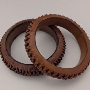 Brown Leather Bangle Bracelets